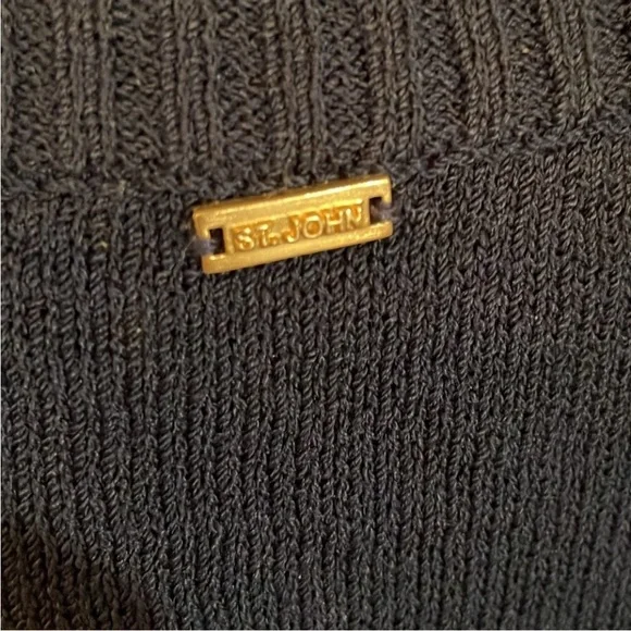 St.John Twin Set Navy/ white Wool Blend Cardigan / Vest size M - Picture 14 of 16